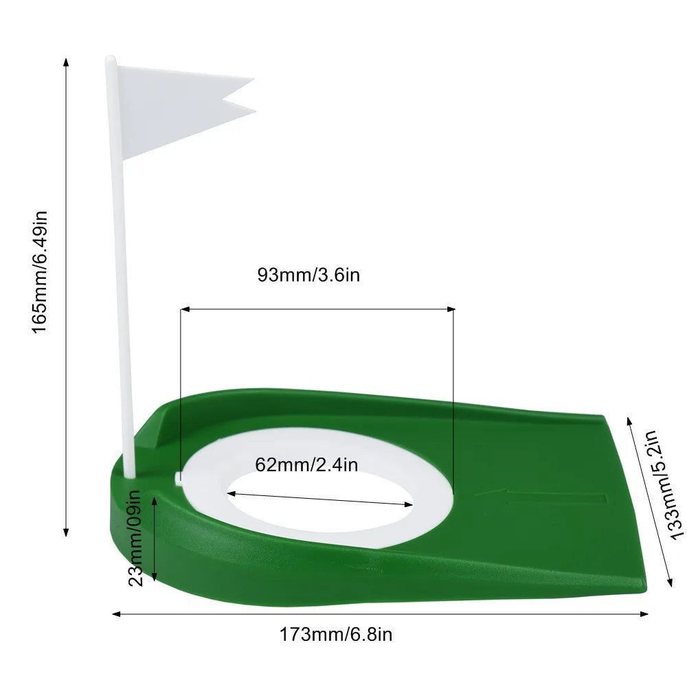 Indoor Golf Putting Trainer With Hole Flag Putter Green Practice Aid Home Yard Outdoor Training Aid Adjustable Hole
