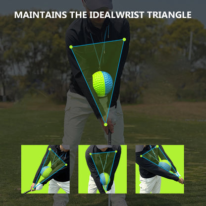 Golf Training Aid Ball with Tees Golf Ball Training Aid Adjustable Lanyard Posture Correction Swing Muscle Memory Trainer Aids