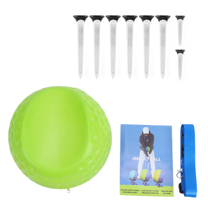 Golf Training Aid Ball with Tees Golf Ball Training Aid Adjustable Lanyard Posture Correction Swing Muscle Memory Trainer Aids