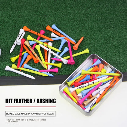 Golf Training Reduce Side Spin&Friction Professional Golf Ball Holder Golf Accessories Wood Golf Tees With Storage Case